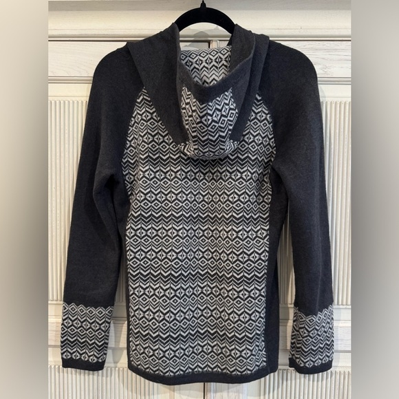 ASPEN Womens Fair Isle Gray Hooded Ski Sweater Size Small - Picture 5 of 15